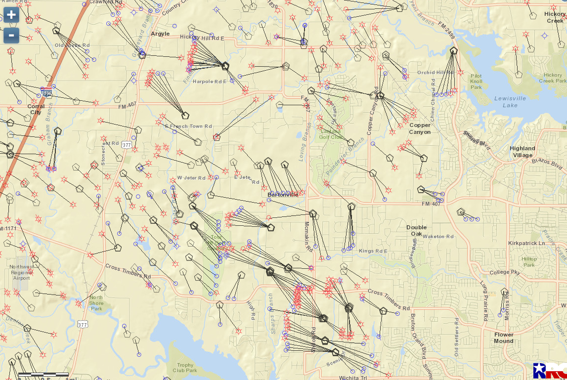 and the black lines show horizontal wells extending from these wellheads clearly there s plenty of fracking going on in mr tillerson s neighbourhood and the black lines show horizontal wells extending from these wellheads clearly there s plenty of fracking going on in mr tillerson s neighbourhood