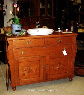 sink made from antique dresser