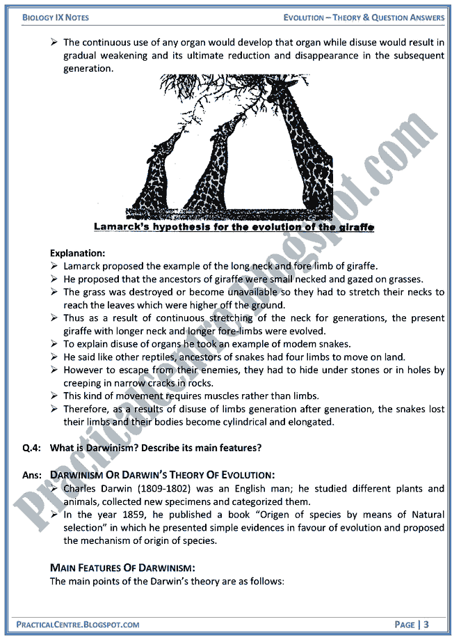 evolution-theory-and-question-answers-biology-ix