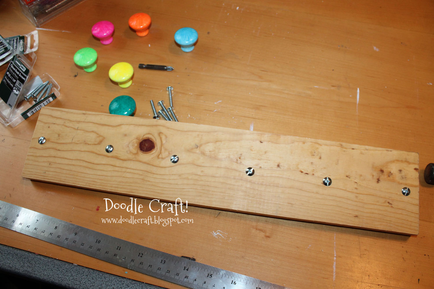 Doodlecraft Upcycled Knob Hanging Coat Rack or Jewelry Organizer!