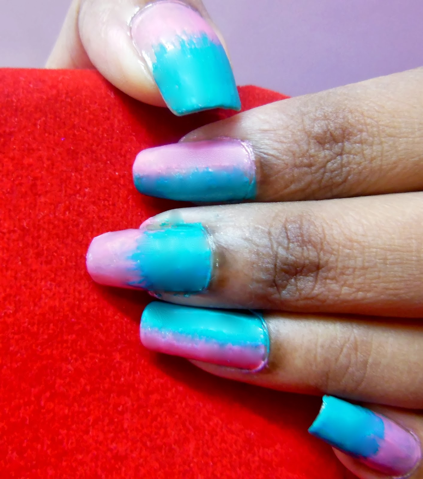 Fashionable n Chic Half and half nail art