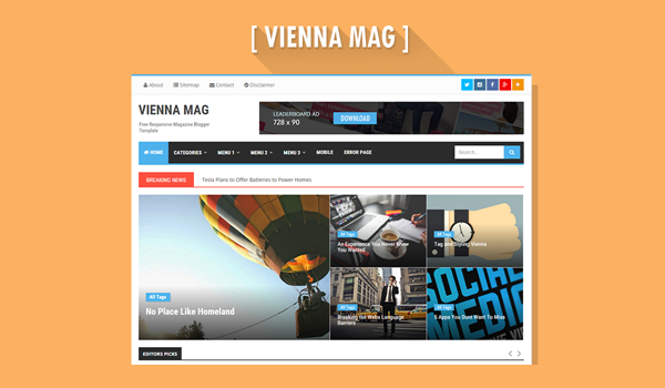 Giao diện blogger Vienna Mag Responsive Giao diện blogger Vienna Mag Responsive