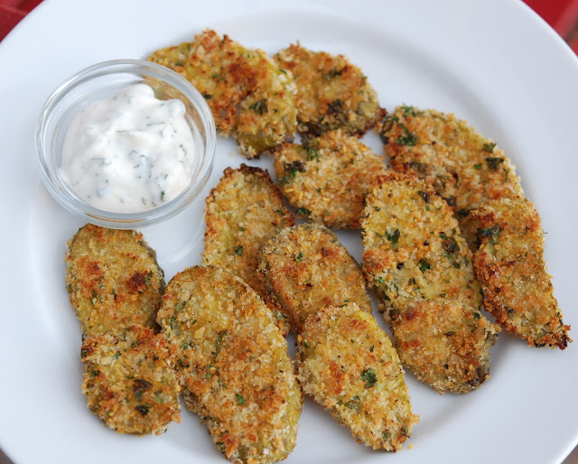 marys bites Oven Fried Pickles with Low Fat Buttermilk Ranch dressing