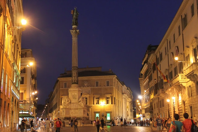The obelisk at Piazza di Spagna or Spanish Square in Rome, Italy The obelisk at Piazza di Spagna or Spanish Square in Rome, Italy