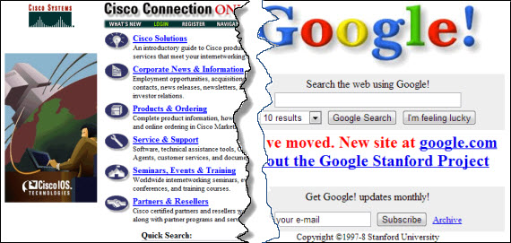 Los cambios de las páginas web en 15 años Los cambios de las páginas web en 15 años