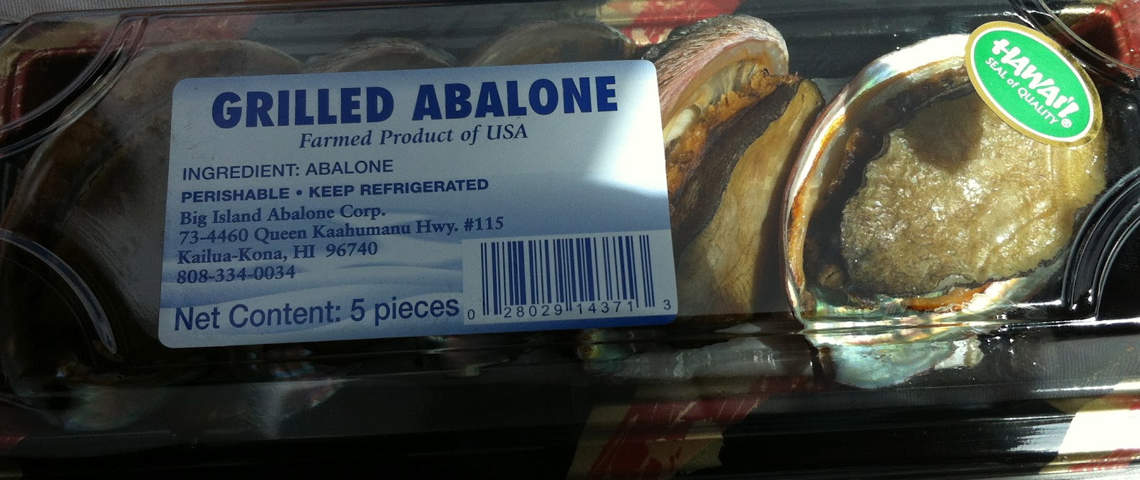TASTE OF HAWAII BIG ISLAND ABALONE CORP ABALONE FROM COSTCO