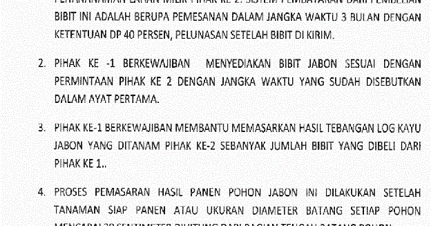 Surat Perjanjian Kerjasama Jual Beli Kayu Koleksi Dokumentasi