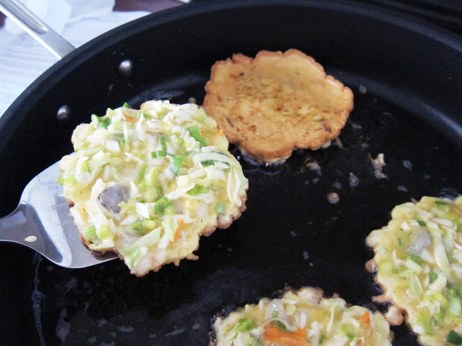 Bloatal Recall Okonomiyaki (Japanese Cabbage & Shrimp Pancakes)