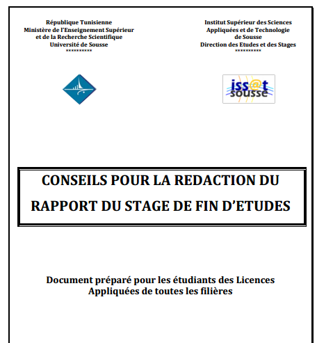 Model rapport PFE  CONSEILS POUR LA REDACTION DU RAPPORT DU STAGE DE