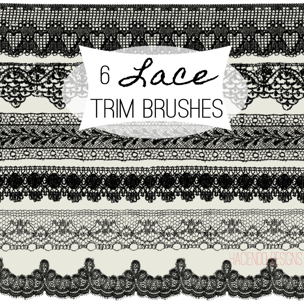 6 Lace Trim Brushes Haciendo Designs
