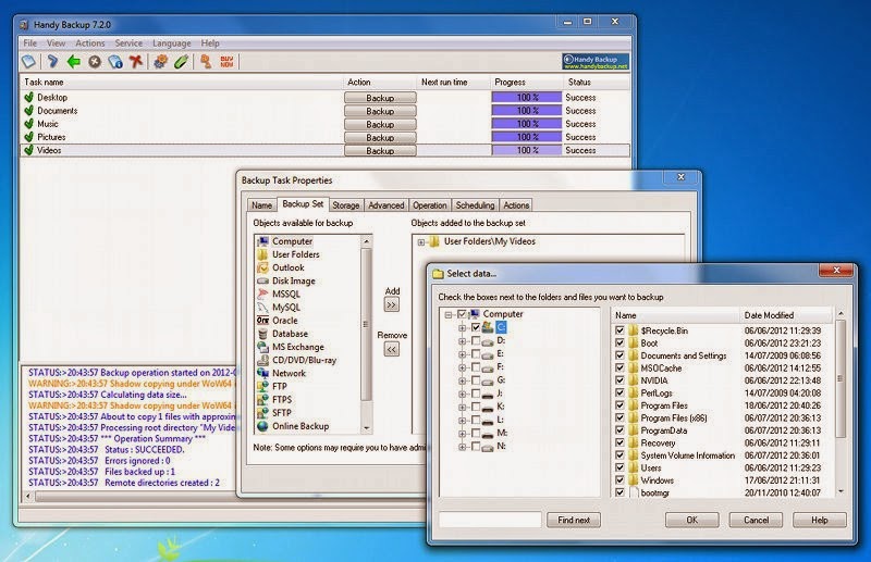 برنامج handy backup 2014 للانشاء نسخ احتياطية من الملفات برنامج handy backup 2014 للانشاء نسخ احتياطية من الملفات