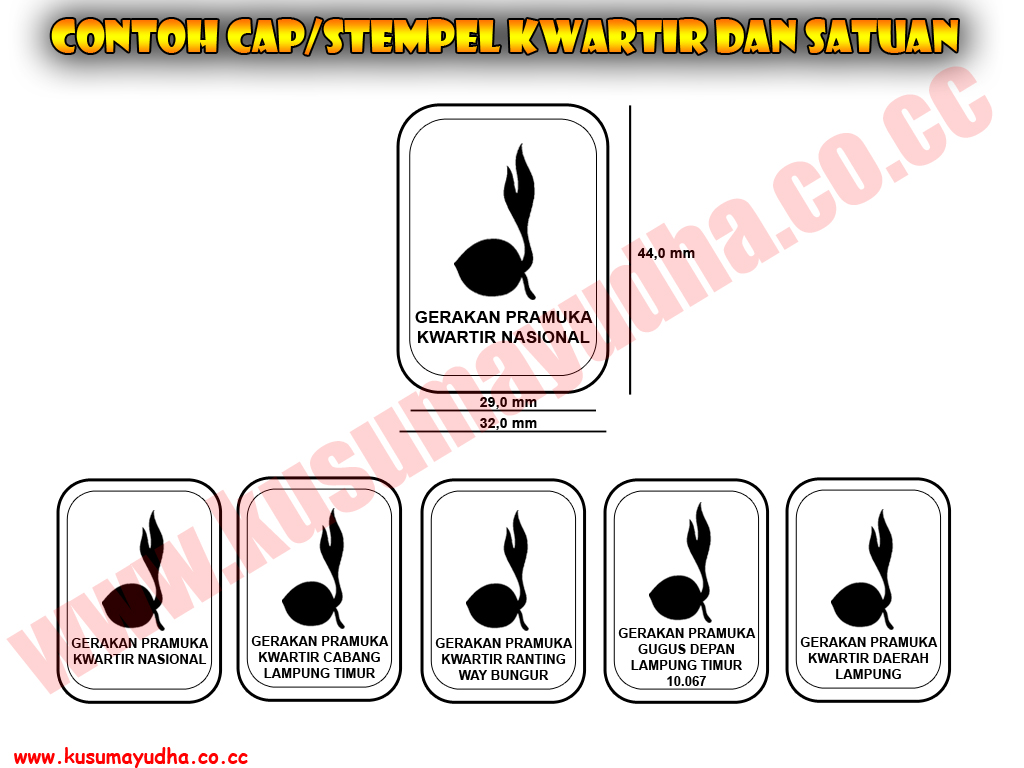 Contoh Cap atau Stempel Kwartir dan Satuan Pasukan