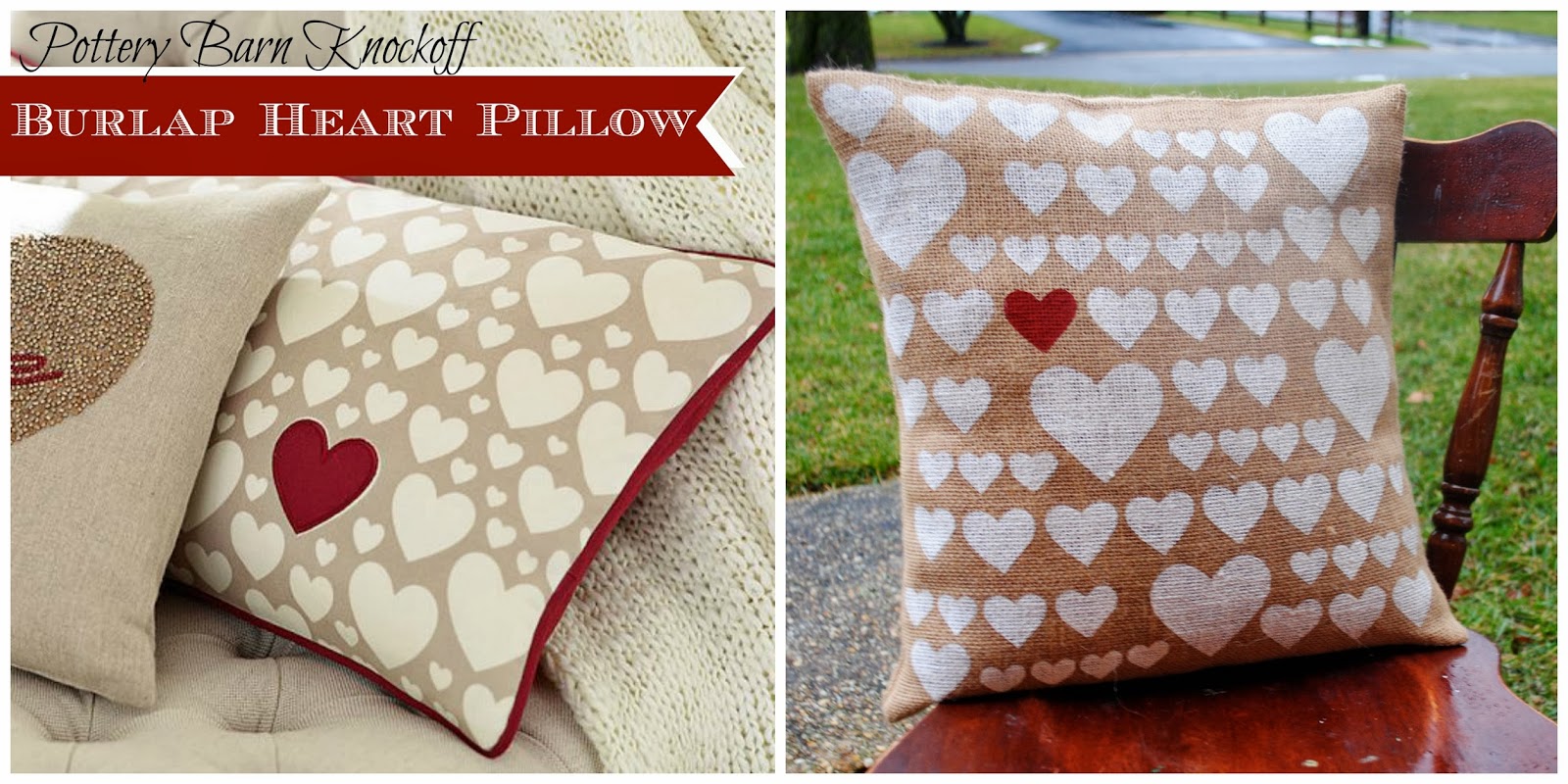 Two It Yourself DIY Pottery Barn 'Heart' Pillow Knockoff