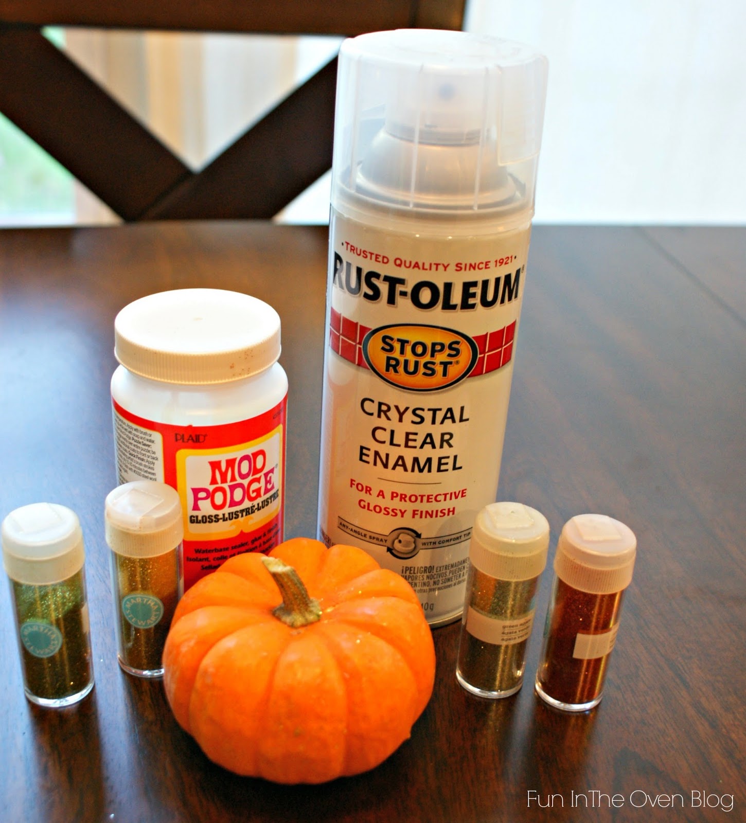 Fun in the Oven DIY Glittered Pumpkins