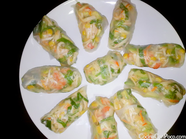 Rollitos de Verano - Receta paso a paso Rollitos de Verano - Receta paso a paso