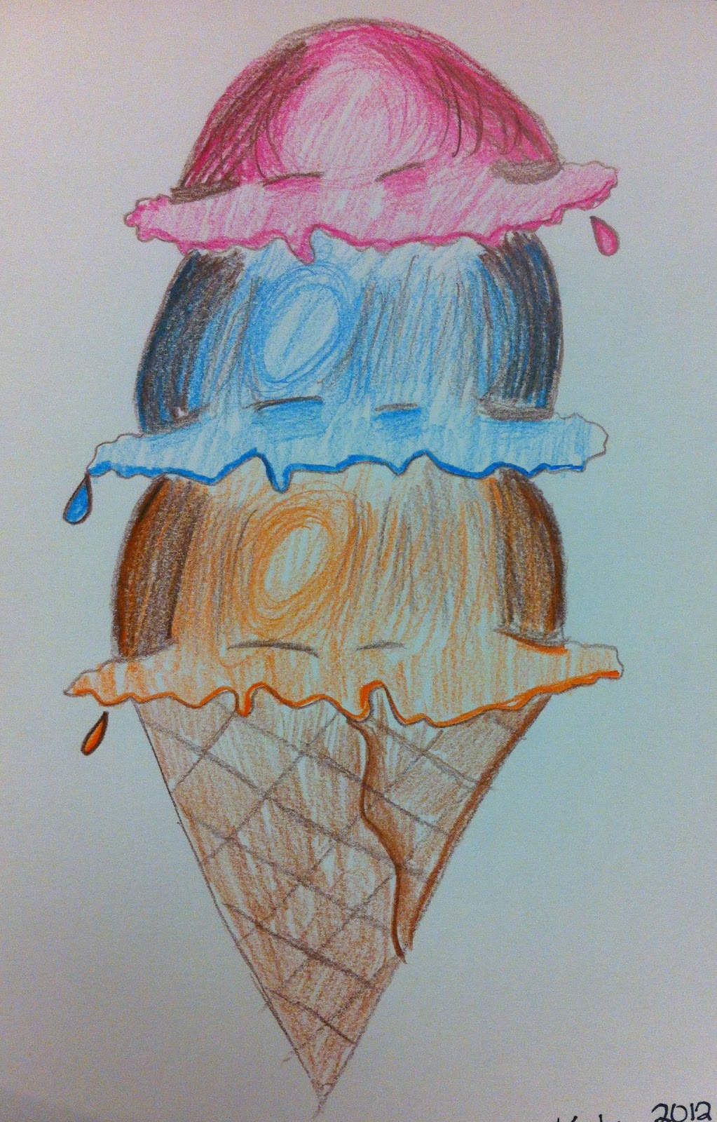 Angela Anderson Art Blog Ice Cream Colored Pencil Drawings Kid's Art