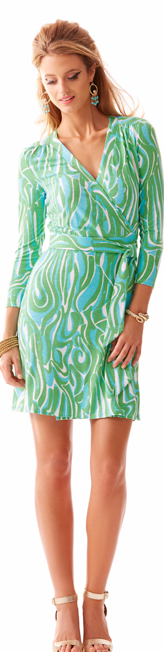 LILLY PULITZER MERIDAN PRINTED WRAP DRESS