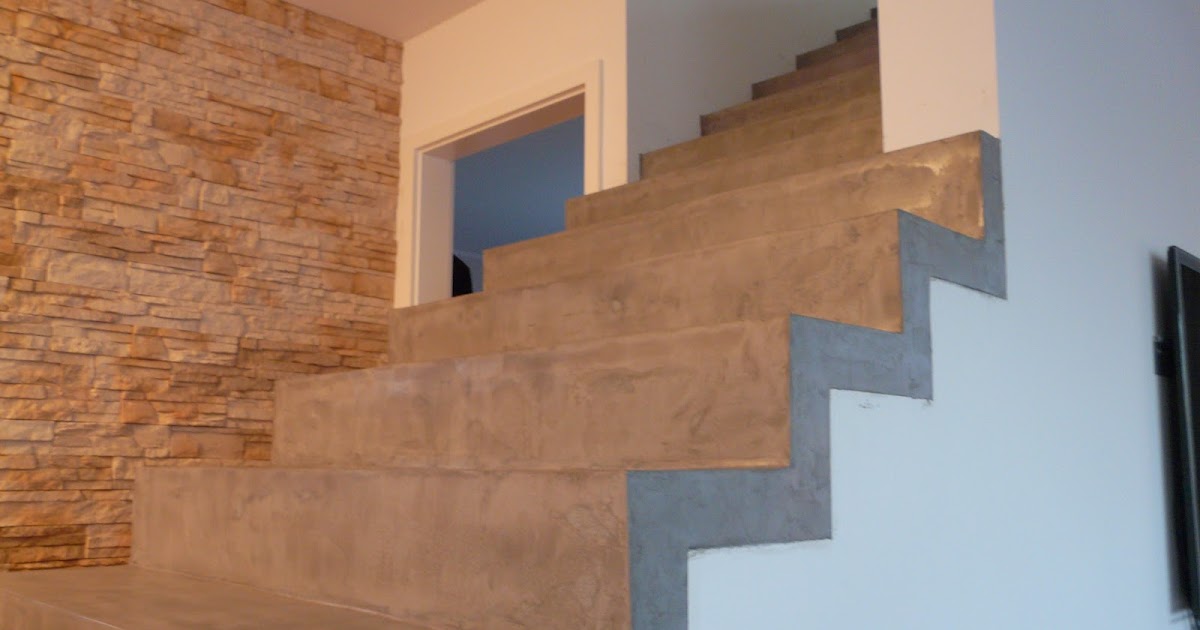 wand-wohndesign-beton-cire: Beton Floor - Treppe in Betonoptik