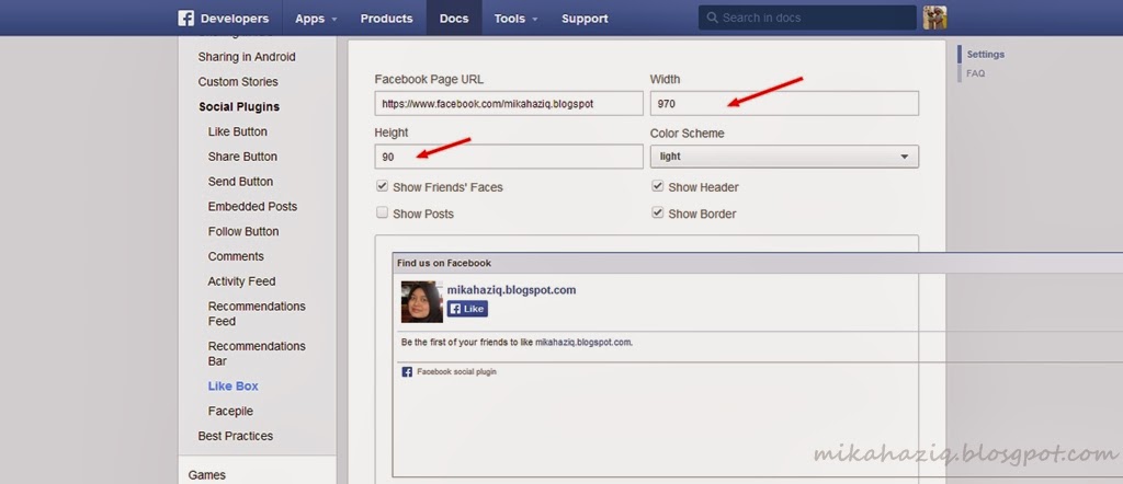 pixels for large rectangular facebook fan box tutorial letak facebook fan box di blogger