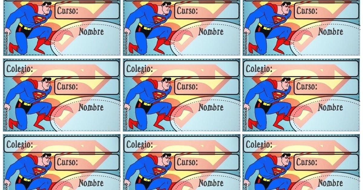 Minihogarkids Horarios Etiquetas De Superman Ii Para Los Libros Del Colegio Otras etiquetas para cuadernos de secundaria con super heroes. minihogarkids horarios blogger