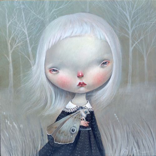 dilka bear ilustrações pinturas surreais crianças meninas cabeção