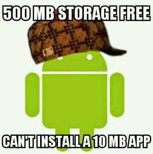 can t install app no enough storage on android meme indian memes