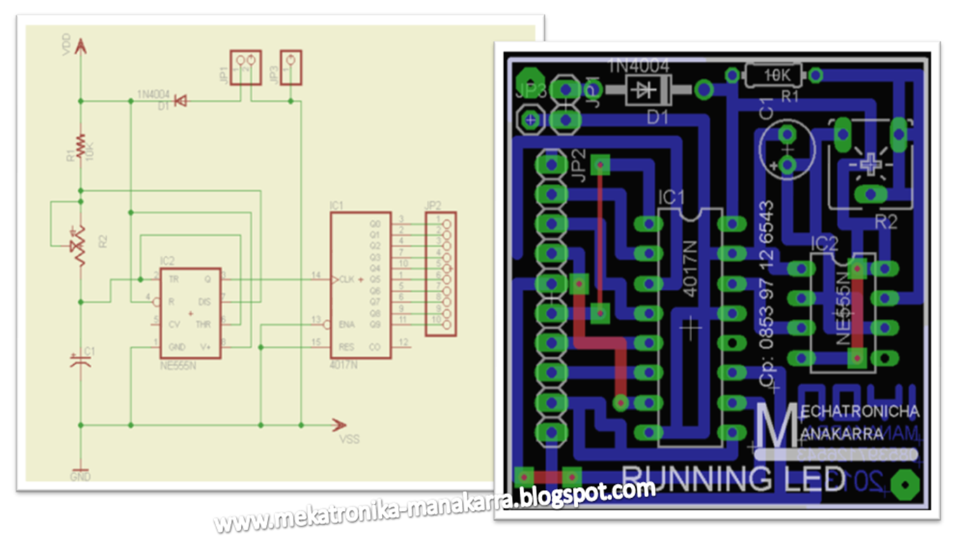 Layout Running Led | mekatronika manakarra membuat lampu variasi running led Layout Running Led | mekatronika manakarra membuat lampu variasi running led