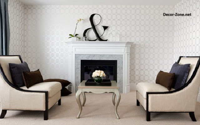 creative living room wallpaper with glossy effect