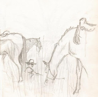 An illustration from 'Ride the Wings of Morning' by Sophie Neville