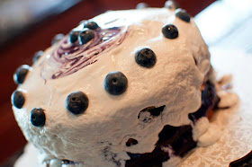 White Chocolate Layer Cake with Blueberry Curd Filling