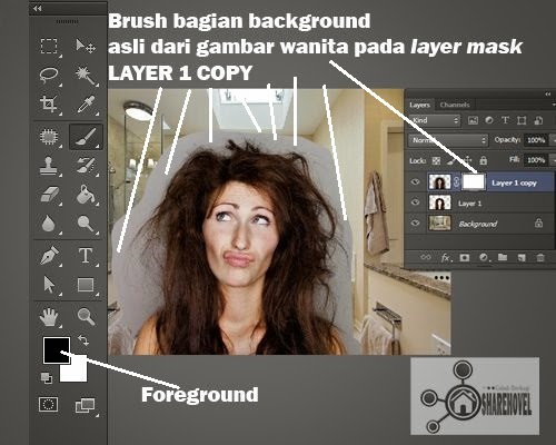 Gunakan Brush Untuk Menghapus Background Asli Gunakan Brush Untuk Menghapus Background Asli Pada Gambar Wanita - Teknik Seleksi Rambut Di Photoshop Menggunakan Blend Mode