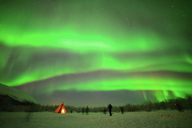 Meravigliosa aurora boreale in Svezia