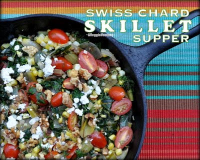 Swiss Chard Skillet Supper with Tomatoes, Corn, Fresh Dill & Feta