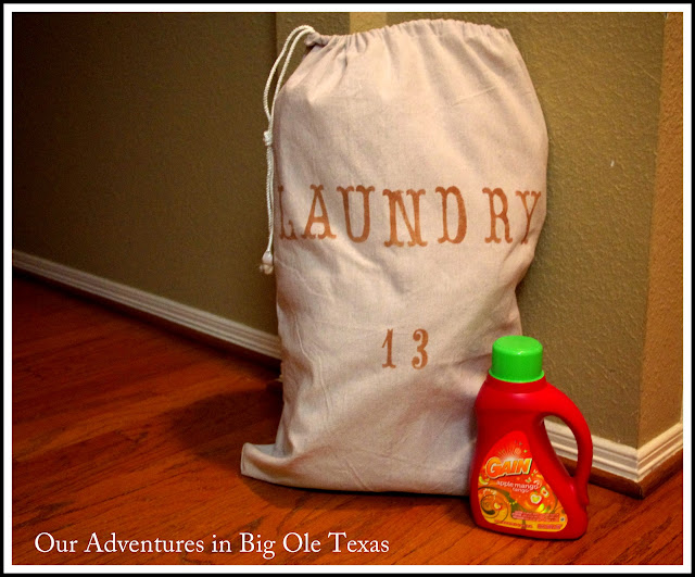 Make A Laundry Bag (Stencil and Dropcloth) Simple.Beautiful.Life.