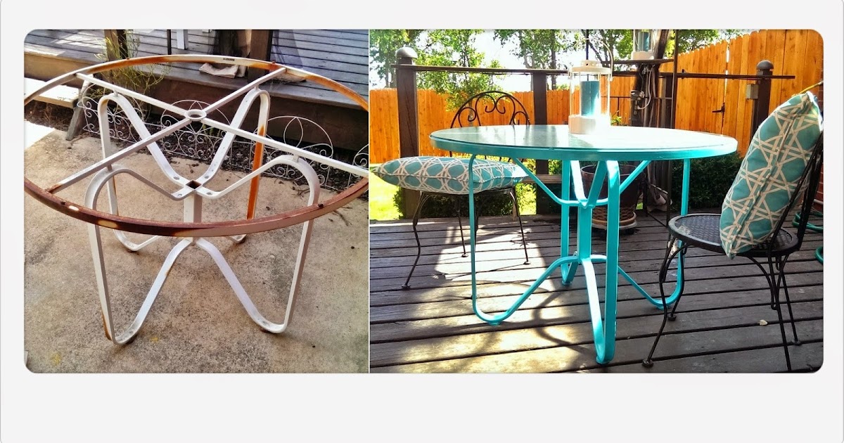Megmade Creations Spray Paint Patio Table From Rust Stained to Retro!