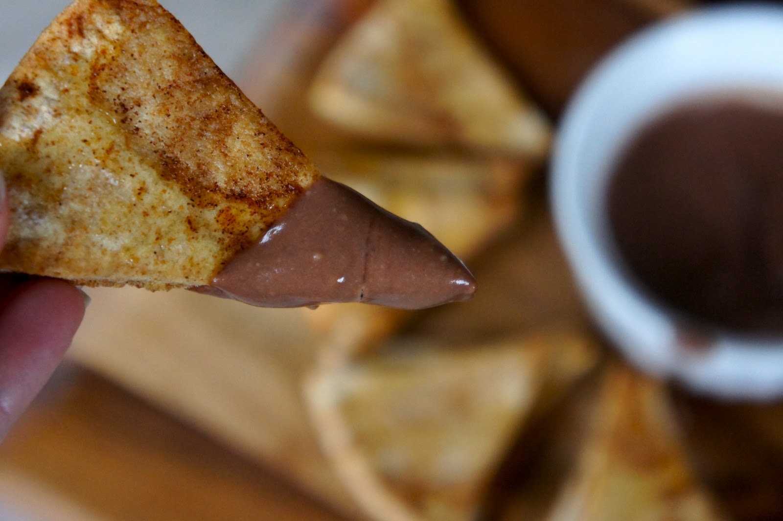 Table for Two. Cinnamon Pita Chips and Cocoa Yogurt Dip