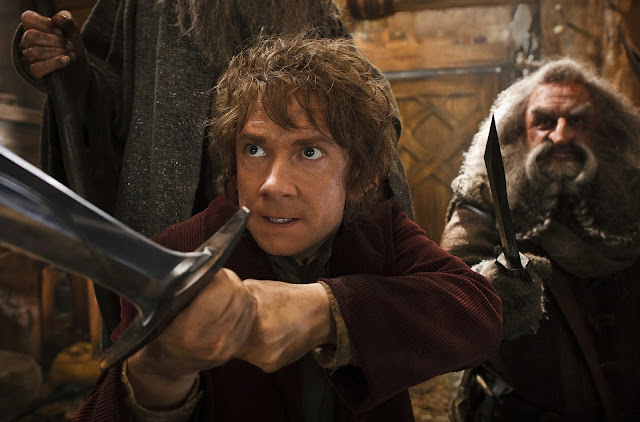 Baggins with sword in The Hobbit: The Desolation of Smaug movie still image picture photo