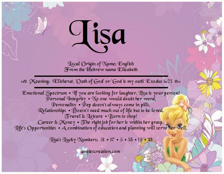 Pin by Lisa Jenkins on My name is Lisa Names with meaning, Lisa name