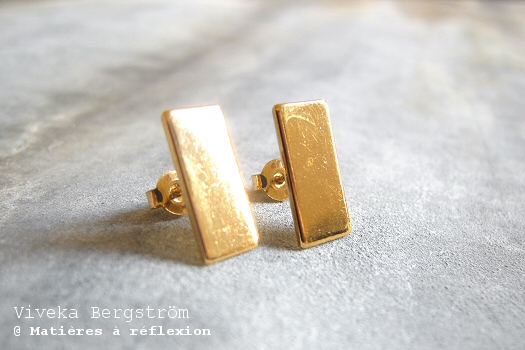 Boucles d'oreilles Plaque dorée Viveka Bergström
