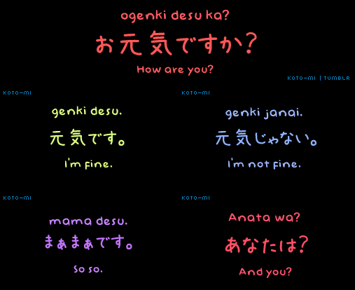 Ninha Paz, o blog.: Aprendendo Japonês #01: saudações e tempo.