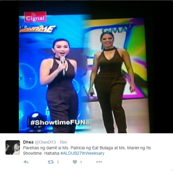 Showtime's Mariel Rodriguez, Eat Bulaga's Patricia Wore The Same Dress At The Same Time! Showtime's Mariel Rodriguez, Eat Bulaga's Patricia Wore The Same Dress At The Same Time!