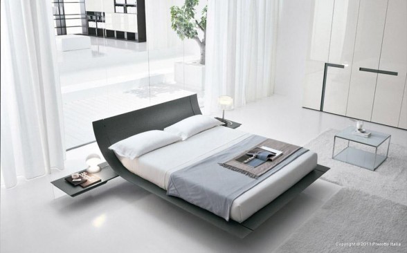 curvy minimalist bedroom