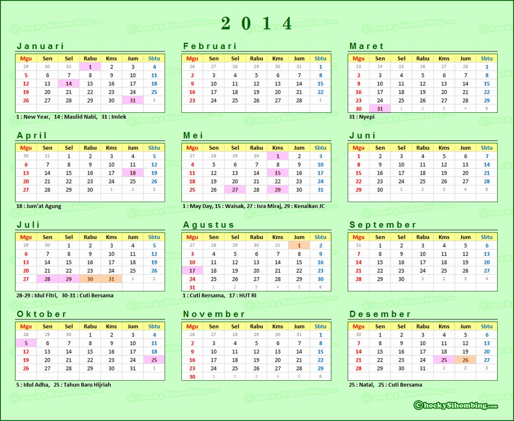 Amrie: Kalender 2014 dan 1997 Sama