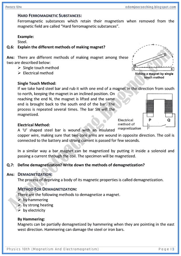 magnetism-and-electromagnetism-question-answers-physics-10th