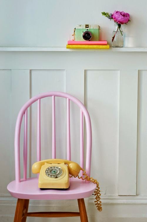 vintage painted chair pastel colours