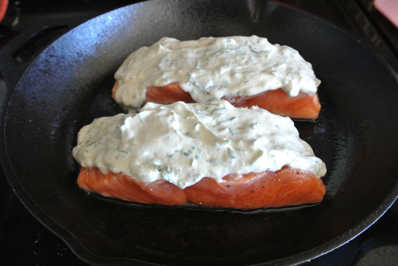 Mom, What's For Dinner? Roasted Salmon with Herbed Yogurt
