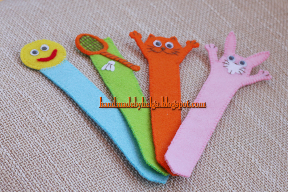 Handmade by Helga Felt bookmarks