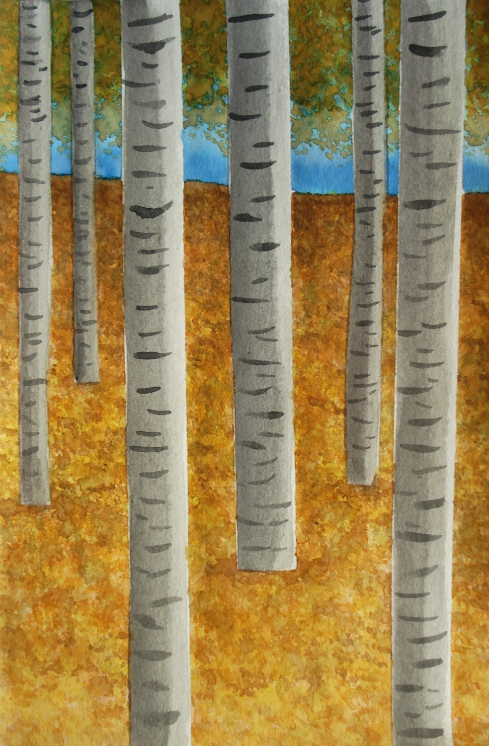 Masking Tape Birches: (Winter, Step-by-Step!)