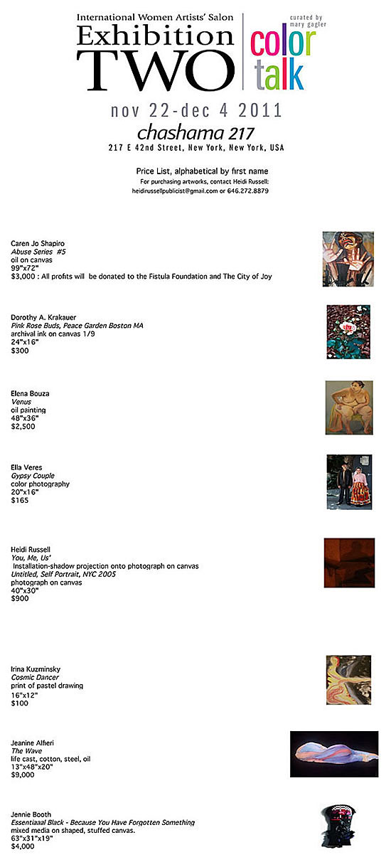 International Women Artists' Salon Exhibition TWO color talk Visual