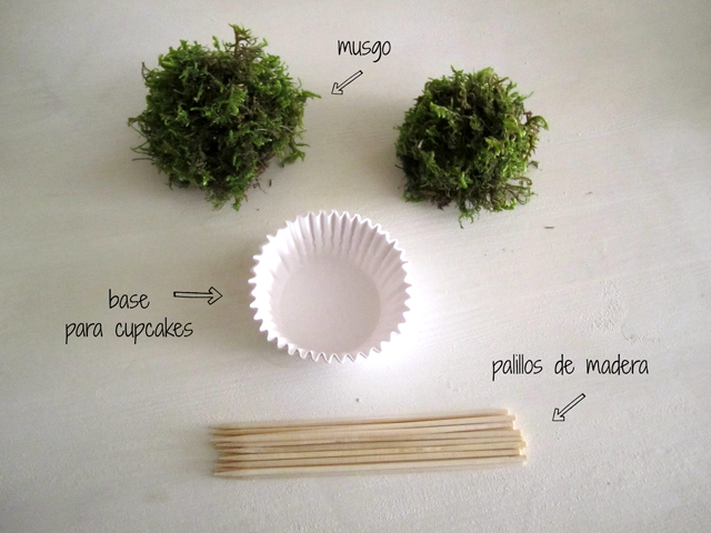 DIY natural moss cupcakes Srta Malasuerte